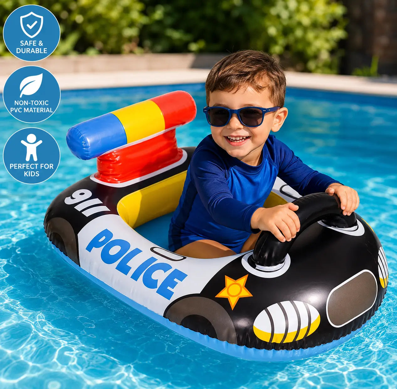 Children's Inflatable Police Car Ring Super Paradise