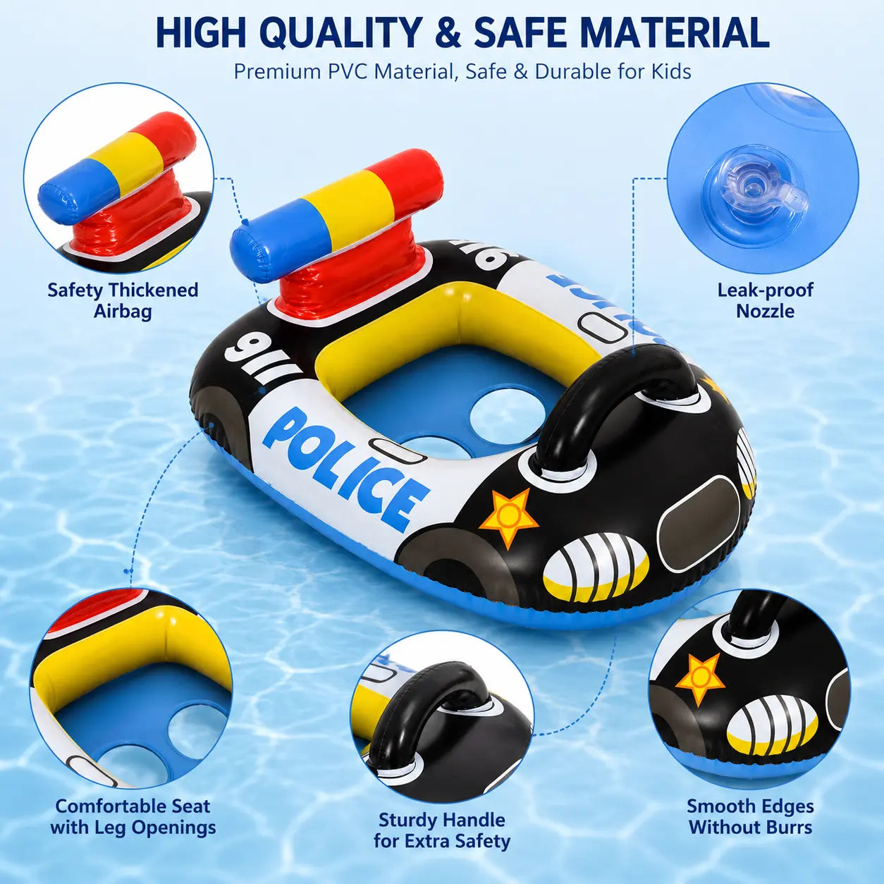 Children's Inflatable Police Car Ring Super Paradise